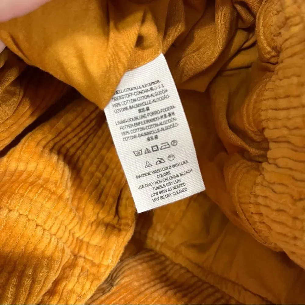 Free People Yellow Corduroy Slouchy Dolman Moto Jacket XS